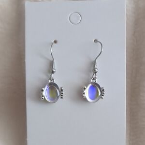 Classic Silver and Purple Dangle Earrings